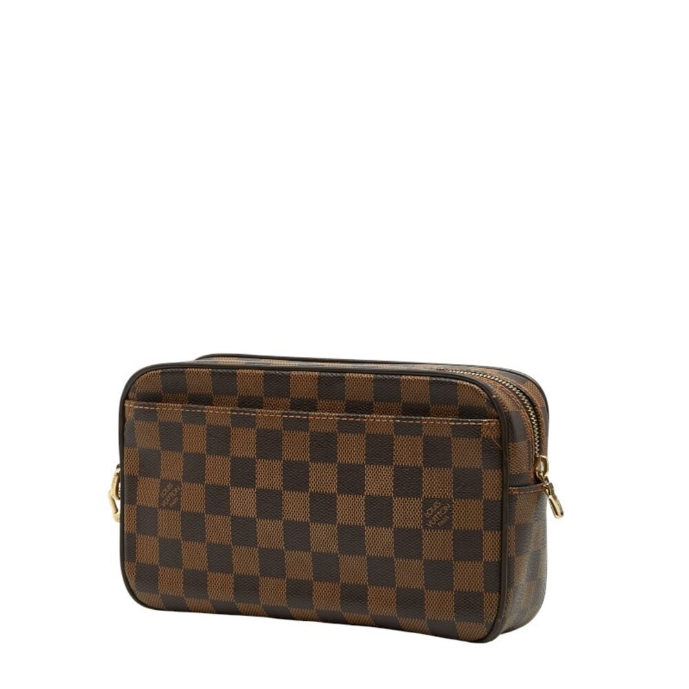 LOUIS VUITTON Authentic Brown Damier Leather Pochette Clutch Bag - Picture 2 of 11